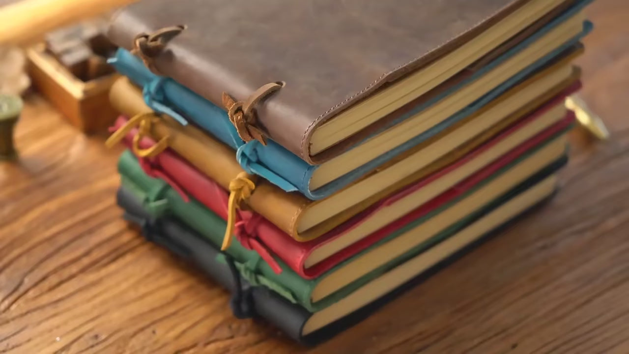 Vintage Leather Handmade Notebook - Genuine Leather Rope Bound Journal for Notes and Painting

