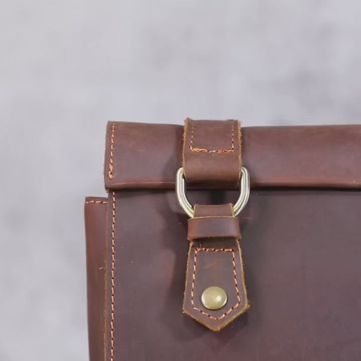 Men's Vintage Leather Backpack - Handmade Genuine Leather Bag

